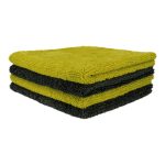 Elemental 4 pack edgeless Buffingtowel 380 gsm  Daytona Grey en Hyper yellow