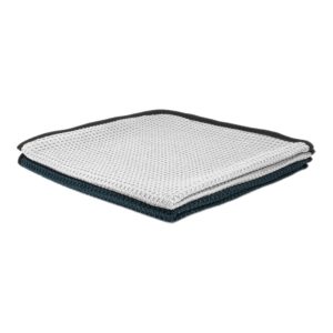 Brilliant 2 pack 400 gsm Glass Towel Bright silver & Vivid Grey